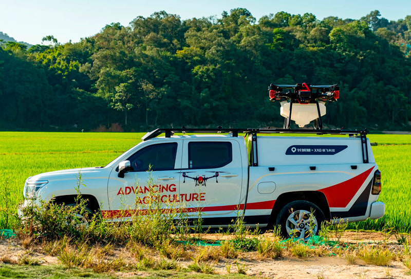 Transporte-Drone-XAG-P100Pro-Camioneta